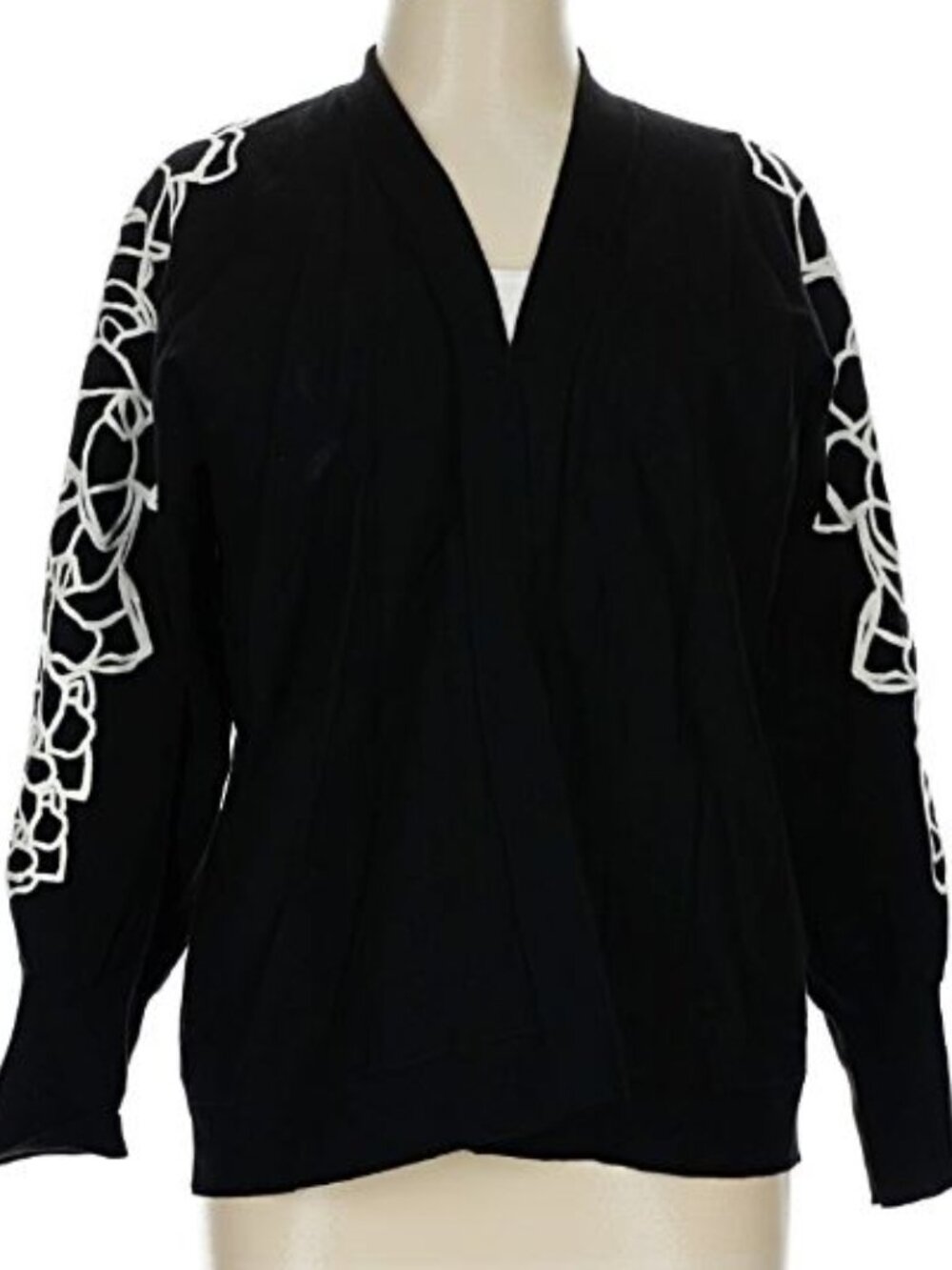 NWT Chico's Black Soustache Open Cardigan size 2 US L 12